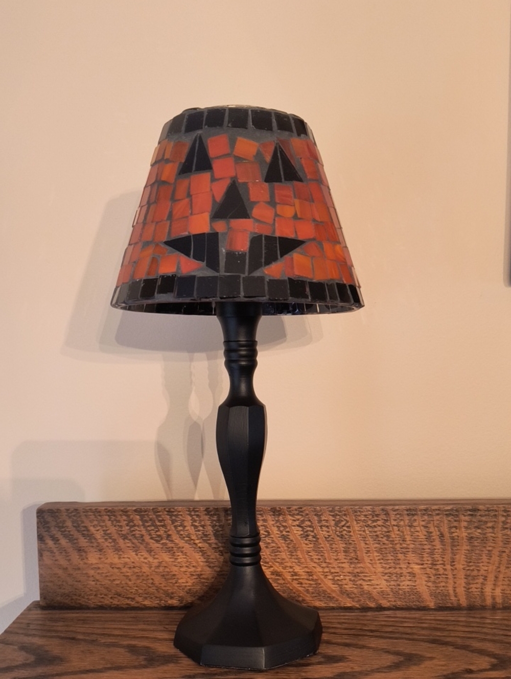 Jack-o'-lantern Mosaic Tea Lamp